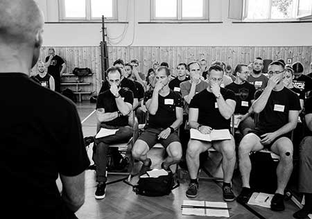 How to test your breath, Pavel teaching a group.