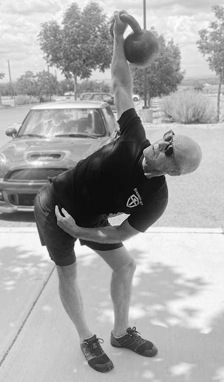 Dr. Moseley performing the kettlebell windmill