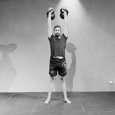 The stand of the clean and jerk